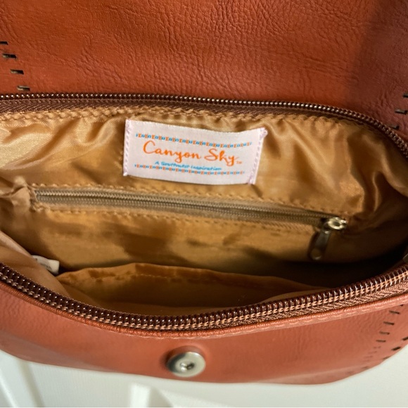 Canyon Sky Crossbody Southwest Inspiration Shoulder Bag Brown NWT - Picture 6 of 7
